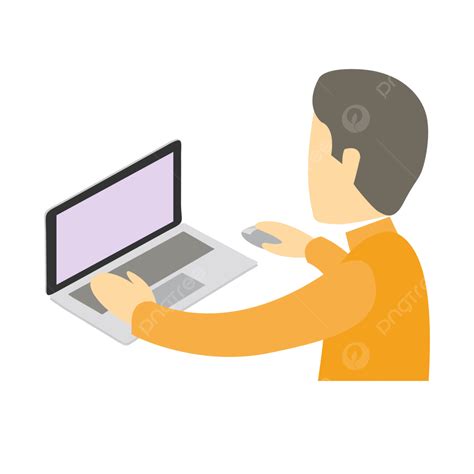 Using Laptop Clipart Hd Png Man Using Laptop To Working Study