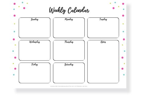 22 Free Blank Weekly Calendar Printables