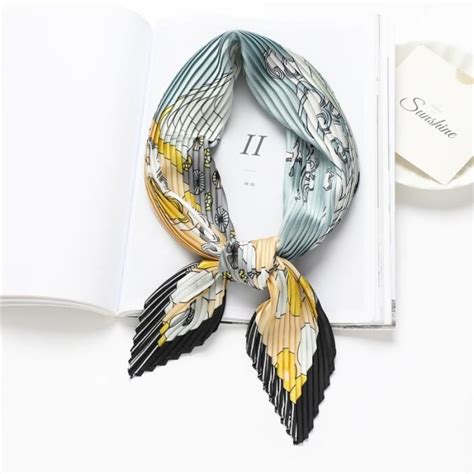 EF82 2 Foulard froissé en Satin de soie pour femme accessoire de luxe