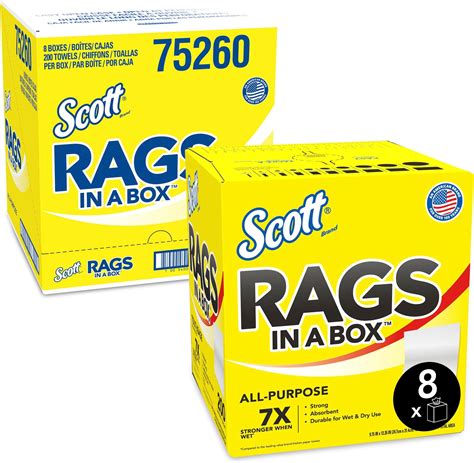 Doaalertm Scott Shop Rags In A Box 350 Count White Soft