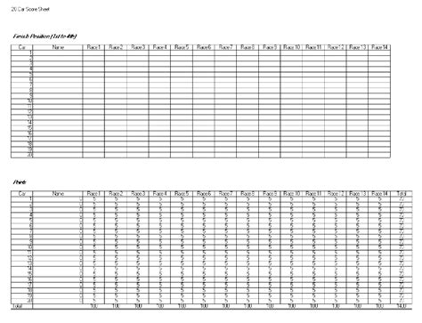 Alpine District Cub Scouts Pinewood Derby Racing Charts