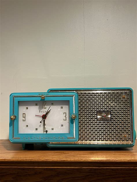 Atomic Blue Bulova Clock Radio Model 120from 1959 Working Etsy