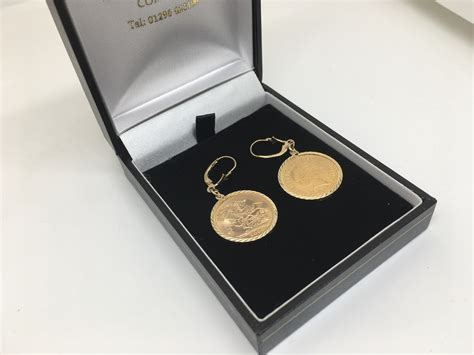 9 Carat Yellow Gold Drop Earrings With 12 Sovereigns Aylesbury Bullion