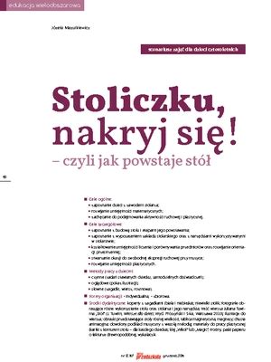 Stoliczku Nakryj Si Czyli Jak Powstaje St Scenariusz Zaj Dla