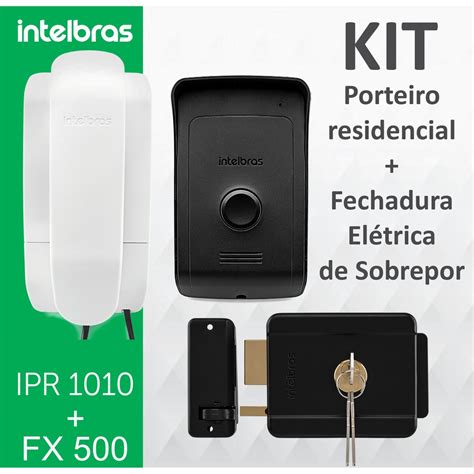 Kit 1 Porteiro Ipr 1010 E 1 Fechadura Fx500 Intelbras Kit Interfone E