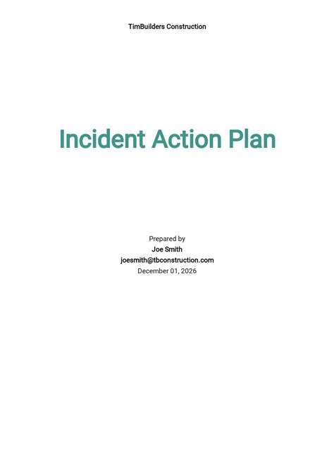 Incident Action Plan Template