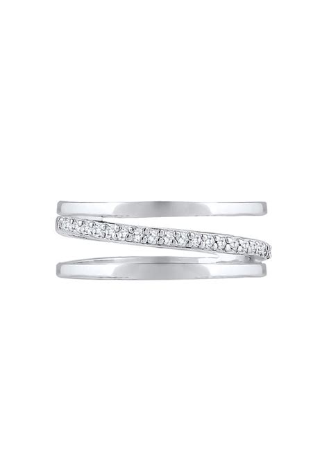 Elli Premium Dames Ring Damesband Kruis Met Zirkonia Kristallen In