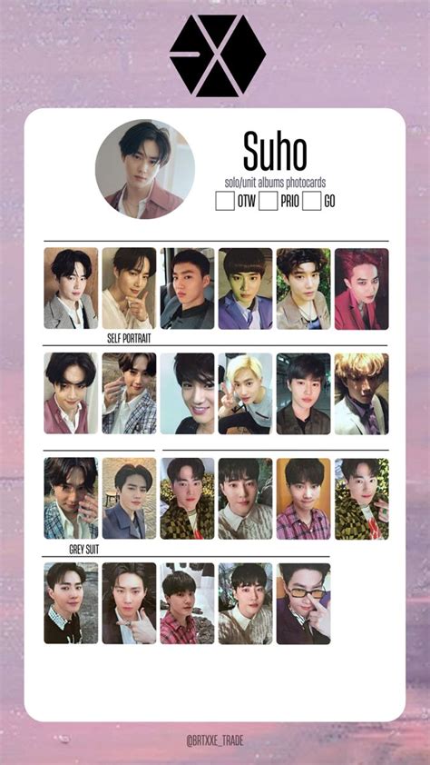 EXO SUHO SOLO UNIT PHOTOCARDS TEMPLATE