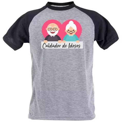 Camiseta cuidador de idosos profissão uniforme trabalho Mago das