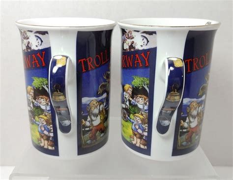 Rare Trolls Of Norway© Porcelain Coffee Mugs By Way Nor® Set Of 2 Etsy