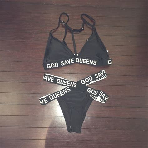 No Brand Swim God Save Queens Bikini Poshmark