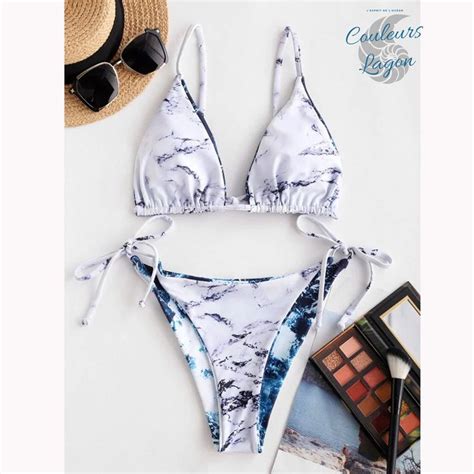 Ensemble Bikini Push UP Brésilien Vagues OCEAN Triangle et Tangua