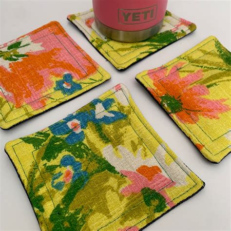 Vintage Hawaiian Fabric Coasters 092 Etsy