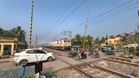 Dangerous Scene Route Diverted Kaziranga Express Furiously Crossing