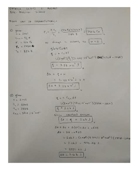 First Law of Thermodynamics | PDF