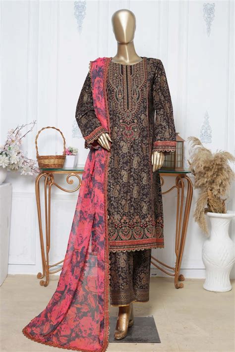 Chandni Ratain By Bin Saeed Stitched 3 Piece Emb Frocks Collection2023