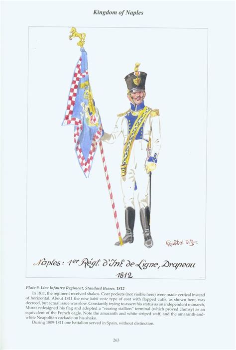 Kingdom of Naples: Plate 9. 1st Line Infantry Regiment, Standard Bearer ...