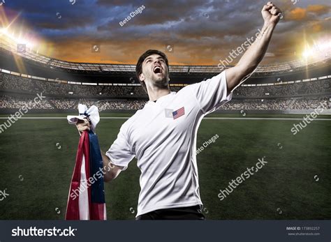 American Soccer Player Celebrating Fans Stock Photo 173892257 ...