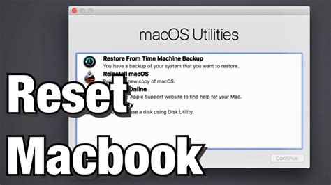 How To Reset A Macbook Air To Factory Settings YouTube