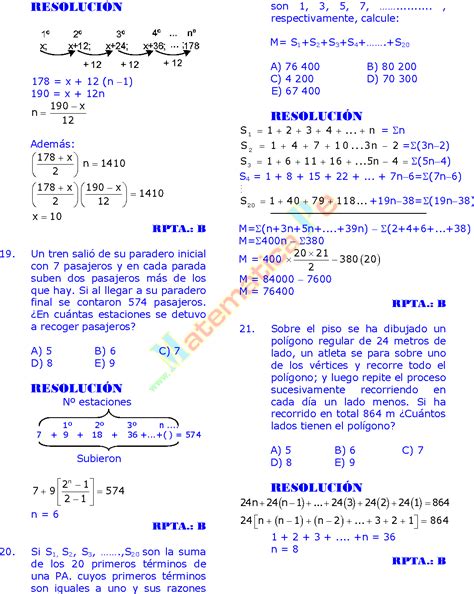 Series Y Sumatorias Problemas Resueltos Operador Sigma De Razonamiento