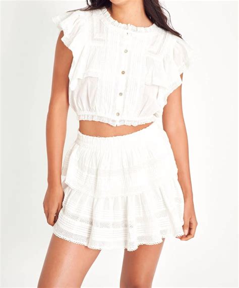 Buy Loveshackfancy Nora Top In Antique White At Off Editorialist