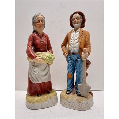 Flambro Accents Vintage Flambro Porcelain Figurines Elderly Couple