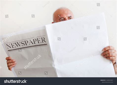 Senior Old Man Reading Newspaper Stock Photo 1449025397 | Shutterstock