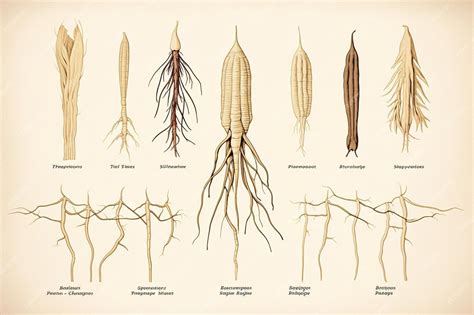 Premium Photo | A picture of a bunch of different types of stems and stems.