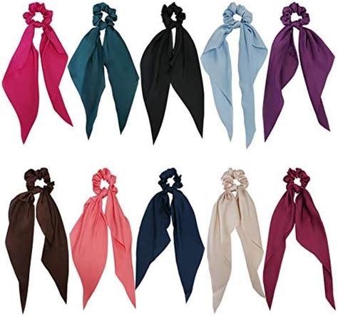 Amazon Pcs Hair Scarf Scrunchies Hairribbons For Women Satin