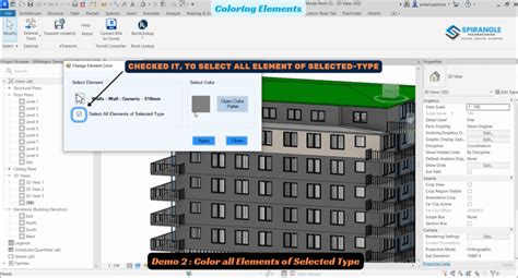 Coloring Elements In Autodesk Revit Spirangle