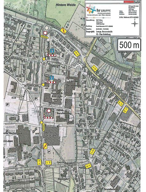 Sperrung Ein und Ausfahrt Bunsenstraße am Kreisverkehr Braker Weg