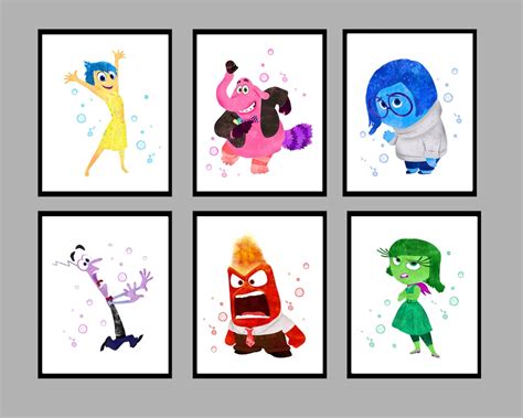 Inside Out Set 6 Images Print Inside Out Print Art Disney Etsy