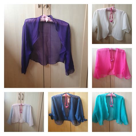 Chiffon Bolero Jackets for Weddings, Georgette Shrug Cover-ups in Many