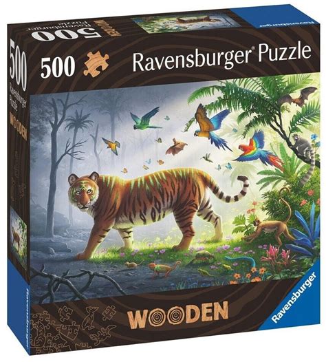 Ravensburger Puzzle Wooden Holz Tiger Im Dschungel 500 Teile 17514