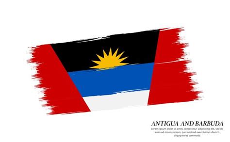 Bandera De Antigua Y Barbuda Con Fondo Vectorial De Pincel Estilo