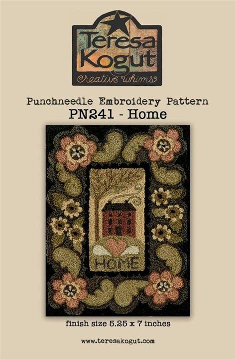 Punch Needle Pattern Home Folk Art Decor Primitive Decor Rustic