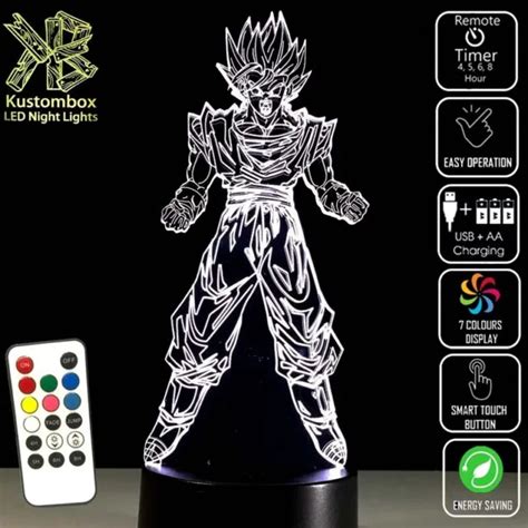 Dragon Ball Z Goku Super Saiyan D Led Battery Usb Night Light Colour