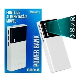 Novo Carregador Portátil Power Bank 10 000 mAh 3 Entradas USB Tela