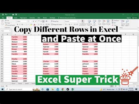 How To Copy Different Multiple Rows And Paste Them At Once Copy And