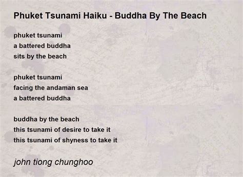 Phuket Tsunami Haiku - Buddha By The Beach - Phuket Tsunami Haiku ...