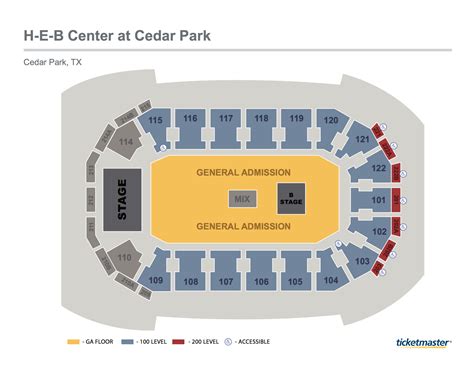 Heb Cedar Park Seating Chart: A Visual Reference of Charts | Chart Master