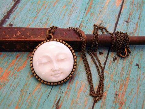 Moon Face Necklace Moon Goddess Bohemian Jewelry Celestial | Etsy ...