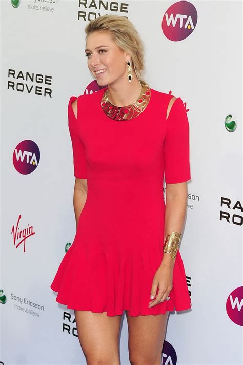 Maria Sharapova Leggy Wearing Red Mini Dress At Wta Pre Wimbledon Party