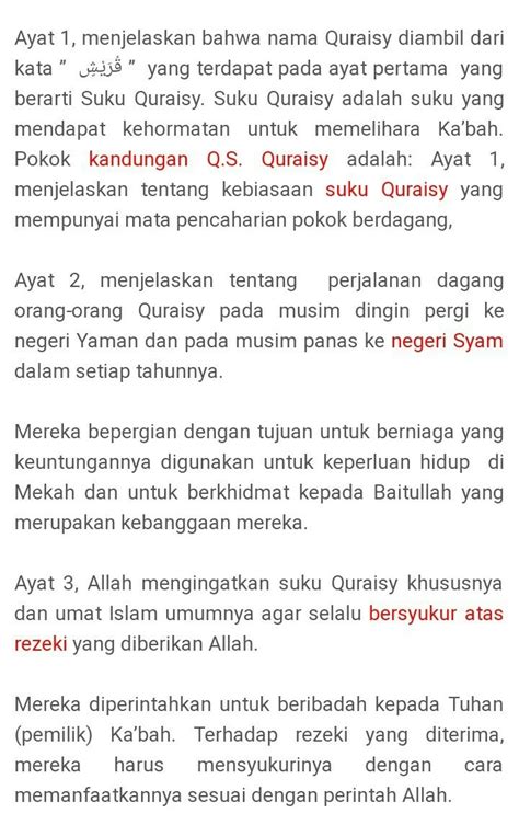 Detail Makna Surat Al Quraisy Koleksi Nomer