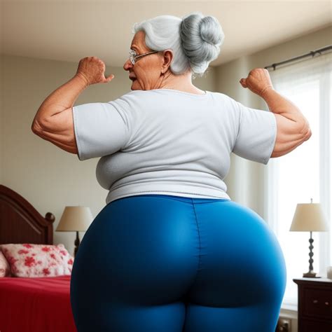 Turn Photo To K Granny In Leggins Herself Big Booty Saggy Her