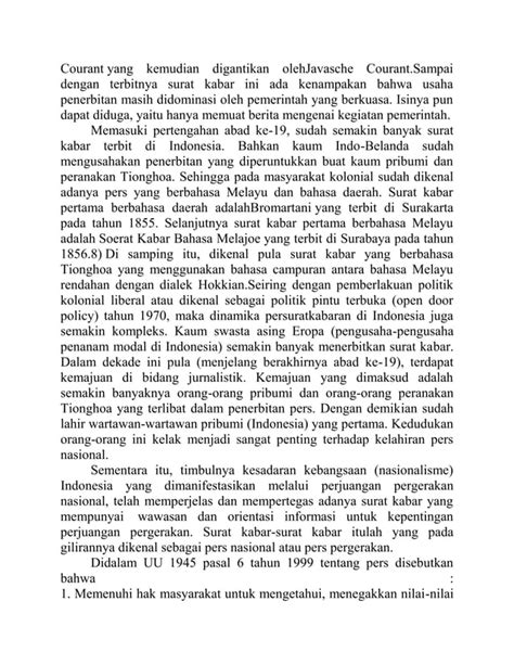 Perkembangan Pers Di Indonesia PDF