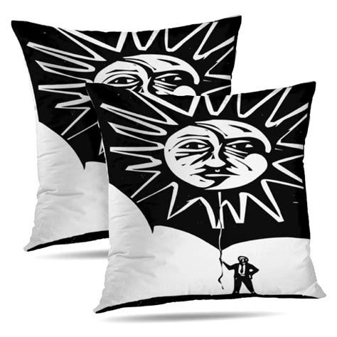 Lalilo Throw Pillow Covers Sun And Moon Man String Balloon Cushion Cover 18 X 18 2 Pack