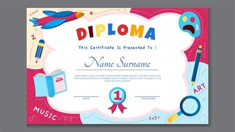 Premium Vector | Fun Colorful Certificate Template for Kids