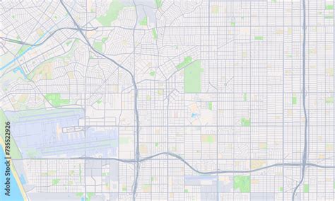 Fototapeta mapa świata dla dzieci Inglewood California Map Detailed