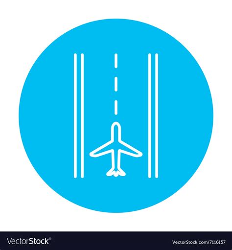 Airport Runway Line Icon Royalty Free Vector Image